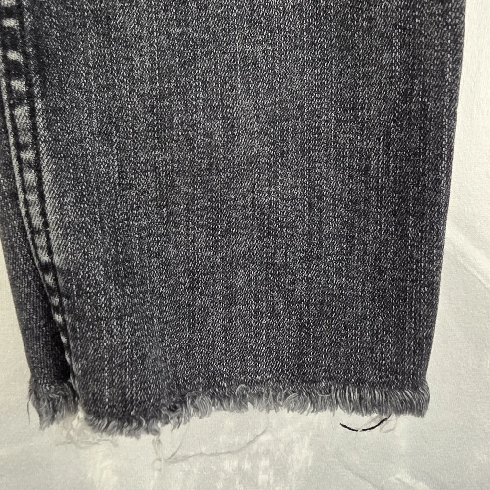 Zara The High Waist Skinny In Midnight Black Jeans Size 2 Raw Hem 1311-BV